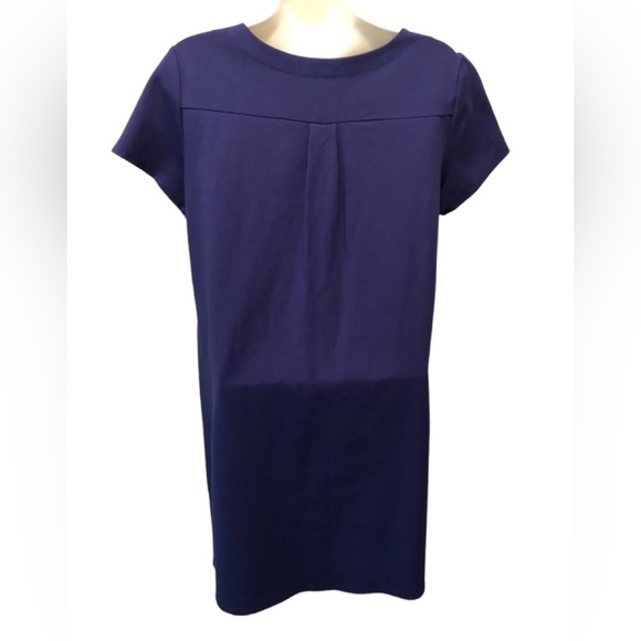 Jude Connally Ella Ponte Dress Blue Size M Round Neck Knee Length SS Business - Picture 3 of 5